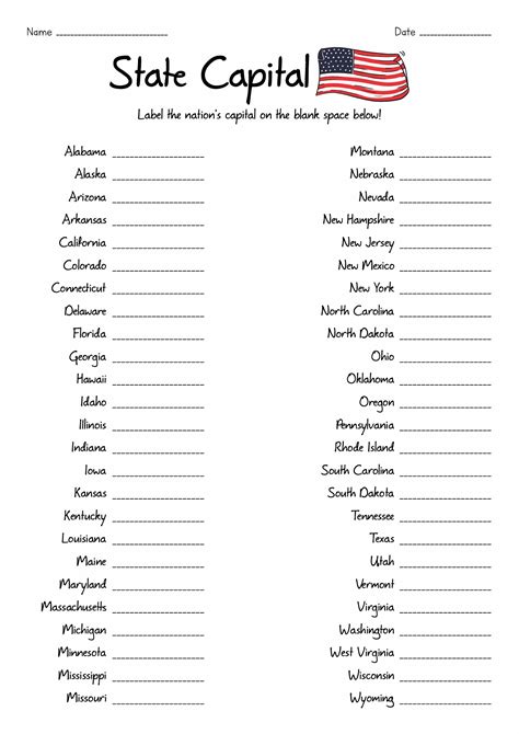 state capitals in alphabetical order|free printable 50 states worksheets.